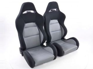  καθισματα αυτοκινητου μαυρο γκρι Sportseat Set Edition 3 fabric grey/black eautoshop τιμη ζευγους