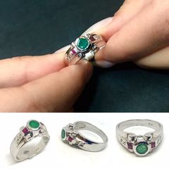 Δαχτυλιδι 18k με Σμαράγδι