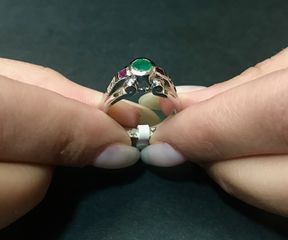 Δαχτυλιδι 18k με Σμαράγδι-thumb-5