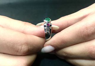 Δαχτυλιδι 18k με Σμαράγδι-thumb-6