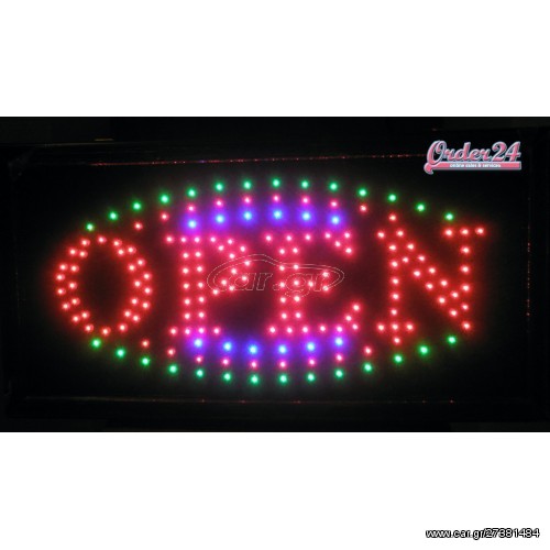 ΦΩΤΕΙΝΗ ΠΙΝΑΚΙΔΑ ΕΠΙΓΡΑΦΗ LED - OPEN -