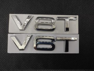 Σήματα Audi V6T & V8T μεταλλικά.