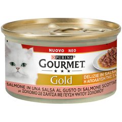 Υγρή Τροφή για Ενήλικες Γάτες Purina Gourmet Gold Delight Σάλτσα με Σολομό 85gr