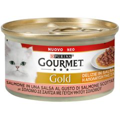 Υγρή Τροφή για Ενήλικες Γάτες Purina Gourmet Gold Delight Σάλτσα με Σολομό 85gr