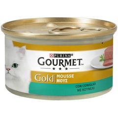 Υγρή Τροφή για Ενήλικες Γάτες Purina Gourmet Gold Μους με Κουνέλι 85 gr