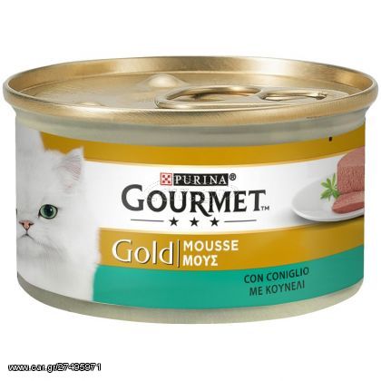 Υγρή Τροφή για Ενήλικες Γάτες Purina Gourmet Gold Μους με Κουνέλι 85 gr