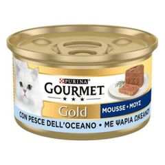 Υγρή Τροφή για Ενήλικες Γάτες Purina Gourmet Gold Μους, με Ψάρια Ωκεανού 85gr