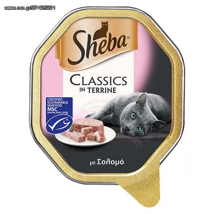 Κεσεδάκι Sheba Πατέ για Γάτες με Σολομό, 85gr