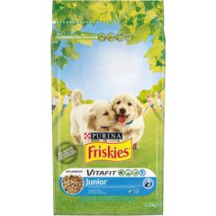 Ξηρά Τροφή Friskies Junior για Κουτάβια με Κοτόπουλο, Πρόσθετο Γάλα και Λαχανικά  1.5kgr