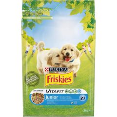 Ξηρά Τροφή Friskies Junior για Κουτάβια με Κοτόπουλο, Πρόσθετο Γάλα και Λαχανικά  3kgr