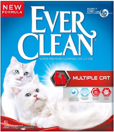 Άμμος Ever Clean Multiple Clumping Cat Litter  Αρωματική Multiple 6Lt