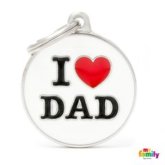 Στρογγυλή Ταυτότητα My Family Charms I Love Dad  Λευκό, Διαστάσεων: 3.93x3.17cm