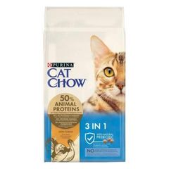 Ξηρά Τροφή Purina Cat Chow Feline 3 In 1 Βοηθά τον Έλεγχο του Σχηματισμού των Τριχοβεζωαρίων, τη Φροντίδα των Δοντιών και την Υγεία του Ουροποιητικού Συστήματος με τη Φόρμουλα 3 σε 1 Πλούσια σε Γαλοπο