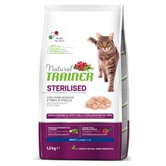 Ξηρά Τροφή Natural Trainer Adult Cat Sterilised Λευκά Κρέατα 10kg