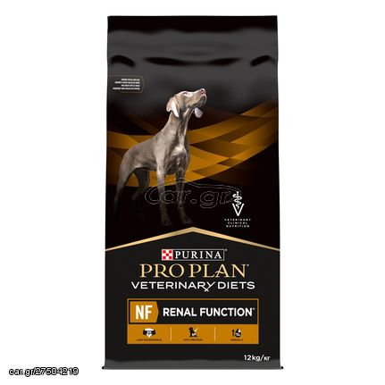 Ξηρά Τροφή Purina Veterinary Diets Nf Renal Function πλήρης κτηνιατρική δίαιτα που βοηθά στη διαχείριση των σκύλων με χρόνια νεφρική ανεπάρκεια 12kgr