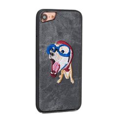 Θήκη back cover handmade σκύλος πλεκτός για iPhone 6/6S - Γκρι