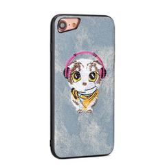 Θήκη back cover handmade γάτος πλεκτός για iPhone 7 Plus / 8 Plus - Γκρι