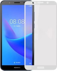 3D Tempered Glass Full Cover & Full Glue για Huawei Y6 2018 / Y6 Prime - Λευκό