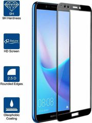 3D Tempered Glass Full Glue Full Cover για Huawei Y6 2018 / Y6 Prime - Μαύρο