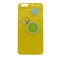 Θήκη σιλικόνης με 3D σχέδιο 'orange flower' για iPhone 6/6S - Κίτρινο