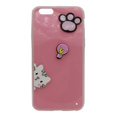 Θήκη σιλικόνης με 3D σχέδιο 'Cat' για iPhone 6/6S - Ροζ