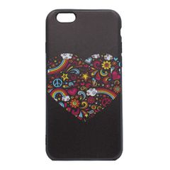 Θήκη σιλικόνης με σχέδιο 'Heart' για iPhone 6/6S - Μαύρο