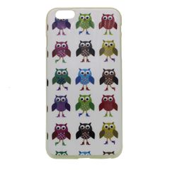 Θήκη σιλικόνης με σχέδιο 'Owl' για iPhone 6/6S Plus - Λευκό