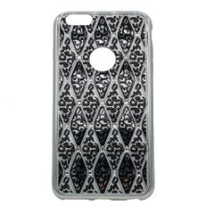 Θήκη σιλικόνης με σχέδιο για iPhone 6/6S Plus - Ασημί