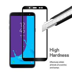3D Tempered Glass Full Cover & Full Glue για Samsung J6 2018 - μαύρο