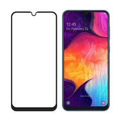 9H Tempered Glass Full Cover & Full Glue για Samsung A50 - μαύρο
