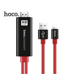 Καλώδιο σύνδεσης Hoco UA4 2 σε 1 HDMI σε USB και Lightning 2μ. Μαύρο/Κόκκινο