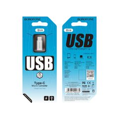 Αντάπτορας Borofone BV4 Micro Usb σε Type-C - ασημί-thumb-1