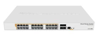 MikroTik CRS328-24P-4S+RM, Dual Core 800MHz, 512MB, 24xGigabit, 4xSFP+, 24x PoE+ 802.3at/af and 24V Passive PoE, L5