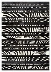 Δερμάτινο Χειροποίητο Χαλί Skin Stripes Black-Zebra - Επιθυμητής Διάστασης