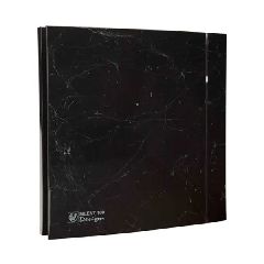 Αθόρυβος εξαεριστήρας μπάνιου SILENT DESIGN 100 CZ μαύρο MARBLE 8W Φ99 με τάμπερ και αντικραδασμική τεχνολογία