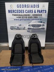 MERCEDES ΚΑΘΙΣΜΑΤΑ ΕΜΠΡΟΣ-ΠΙΣΩ (FRONT SEATS-REAR SEATS) C-CLASS COUPE (C204) ΜΙΣΟ ΔΕΡΜΑ-ΜΙΣΟ ΥΦΑΣΜΑ ΜΑΥΡΟ