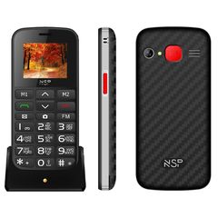 ΚΙΝΗΤΟ NSP 2000DS 1.8" DUAL SIM 2G 32MB/32MB RADIO-MP3/MP4 SOS BUTTON BLACK/SILVER + HANDS FREE