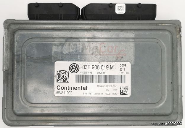 ECU VOLKSWAGEN POLO 1.2 5WA11002 - 03E906019 M - 03E906019M - 03E906019B - SIMOS11.1