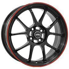 INTER ACTION PHOENIX 7X17'' 4X100 (GLOSS BLACK/ RED)
