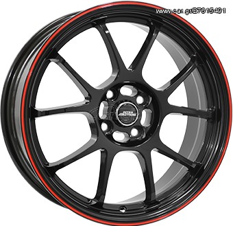 INTER ACTION PHOENIX 6.5X15'' 4X100 (GLOSS BLACK/RED)
