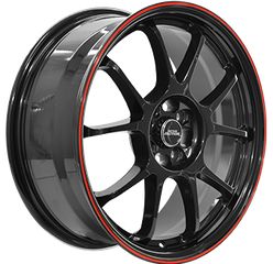 INTER ACTION PHOENIX 6.5X15'' 4X100 (GLOSS BLACK/RED)-thumb-1