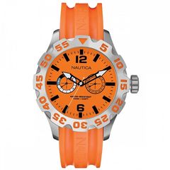 Ρολόι Unisex Nautica BDF 100 A16606G Multifunction με Rubber και πορτοκαλί καντράν