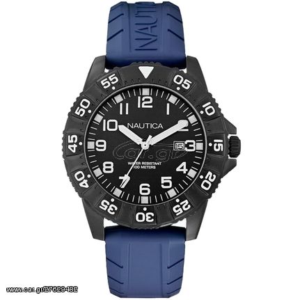 Ρολόι ανδρικό Nautica NSR 103 A13028G με Rubber και μαύρο καντράν