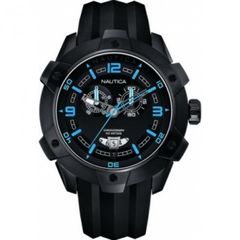 Ρολόι ανδρικό Nautica A43007G Chronograph με Rubber και μαύρο καντράν