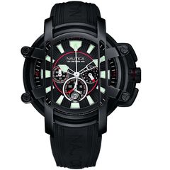 Ρολόι ανδρικό Nautica A45002X Chronograph με Rubber και μαύρο καντράν