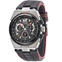 Ρολόι ανδρικό Sector M-One Chronograph R3271671225 με δερμάτινο λουρί και μαύρο καντράν