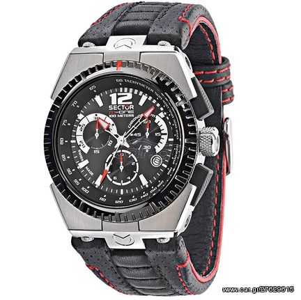 Ρολόι ανδρικό Sector M-One Chronograph R3271671225 με δερμάτινο λουρί και μαύρο καντράν