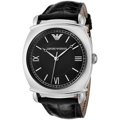 Ρολόι ανδρικό Emporio Armani Classic AR0263 με δερμάτινο λουρί και μαύρο καντράν