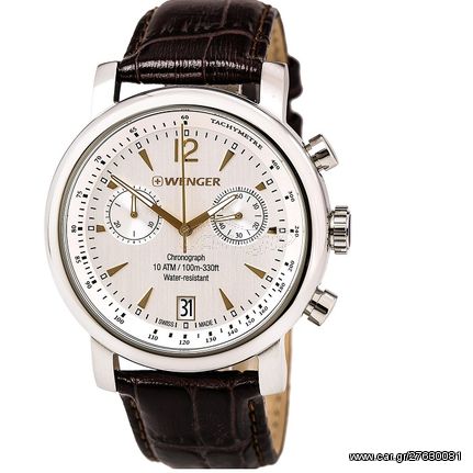 Ρολόι ανδρικό Wenger Urban Vintage Chrono 01.1043.110 με δερμάτινο λουρί και εκρού καντράν