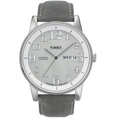 Ρολόι Unisex Timex Perpetual Calendar T2G371 με δερμάτινο λουρί και γκρι καντράν